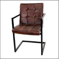 2025 chaise en porte-à-faux design moderne avec accoudoirs cadre vintage chaise d'accoudoir en fer noir chaise de salle à manger