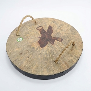 Tamarind Wood Chopping Block Round Tree Slice <b>Butcher</b> Block Rope Handles Heavy Duty Cutting Board Serving Platter Pure Art Setup - Product Image 2