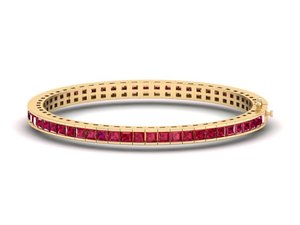 REYES High Quality 925 Sterling Silver Princess Cut 5.13Ct <b>Ruby</b> Gemstone Tennis <b>Bracelet</b> For Women Luxury Wedding Gift Jewelry - Product Image 5