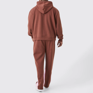 Chándal con Capucha para Hombre, Calidad Premium, Estilo Casual, Color Sólido, Cómodo, Transpirable, 100% Algodón Felpa, Estilo Urbano Moderno - Product Image 4