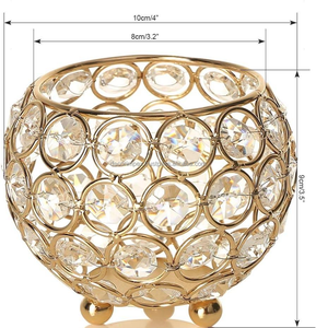 Décoratif de Noël T-Light Holder prix d'usine or bougies chauffe-plat bougeoir romantique décoration de table K9 cristal - Product Image 2