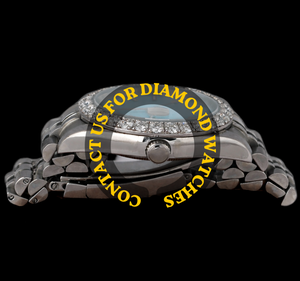 Montre de luxe unisexe au meilleur prix avec cadran bleu ciel au design personnalisé, lunette et diamants Moissanite, bracelet en acier inoxydable, tendance et élégante - Product Image 3