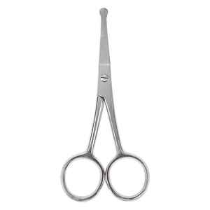 Ciseaux à poils de nez en acier inoxydable allemand de haute qualité, ciseaux pour le nez/les oreilles, lames droites, pointe arrondie, instruments de beauté - Product Image 1