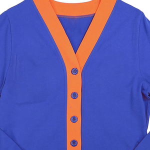 Nouveaux Cardigans Premium SSU pour Femmes en Laine Acrylique Tricotés Col V Manches Longues Rouge Bleu Double Boutonnage Style Preppy Universitaire Vente en Gros - Product Image 3