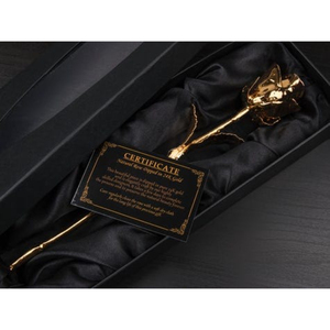 Factory Wholesale 24K Gold Foil <b>Rose</b> Real Natural <b>Rose</b> Dipped in Gold Electroplated Golden <b>Rose</b> Flower with Customized Logo - Product Image 1