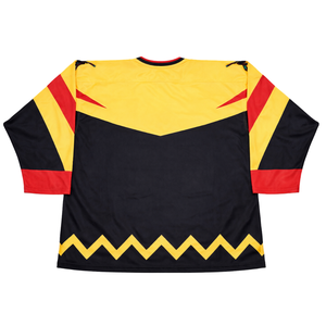 Maillot de hockey sur glace personnalisé jaune et noir par sublimation, uniforme de hockey professionnel respirant pour homme, équipement de match - Product Image 2