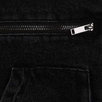Veste en jean noire pour homme avec fermeture éclair, couleur unie, design à capuche, tissu tissé 100 % polyester, veste en jean pour homme, commande en gros