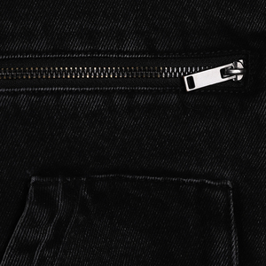 Men's <b>Black</b> Denim <b>Jacket</b> with Zipper Closure Solid Color Hooded Design 100% Polyester Woven Fabric Men's <b>Jeans</b> <b>Jacket</b> Bulk Order - Product Image 5