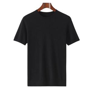 T-shirt à manches courtes pour homme, col rond, coupe classique, tricoté, décontracté, 100% coton, respirant - Product Image 2