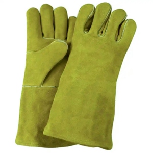 Gants de soudeur confortables en cuir de vachette pleine fleur avec doublure en tissu, équipement de sécurité industriel résistant aux étincelles et à la chaleur - Product Image 5