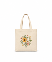 Sac fourre-tout en toile AMANI à motifs floraux bohèmes imprimés, motifs pré-imprimés hydrosolubles, fermeture personnalisée, pour femmes, shopping, voyage