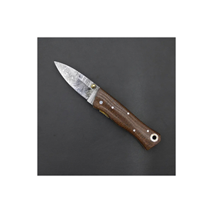 Couteau artisanal en acier Damas de PAK ENTERPRISES avec manche en bois brun, lame fixe, couteau de chasse, couteau de camping en plein air - Product Image 3