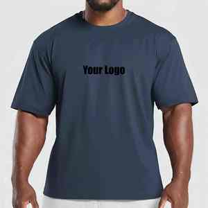 Camiseta Personalizada para Hombre, 100% Algodón, Cuello Redondo, Manga Corta, Transpirable, Color Sólido, Impresión de Logotipo Personalizado - Product Image 1