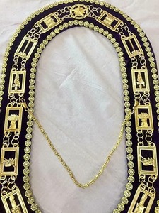Collares Masónicos y del Orden de la Estrella de Oriente (OES), Morados CON REVESTIMIENTO DE TERCIOPELO MORADO, 18.50 Pulgadas de largo - Product Image 3