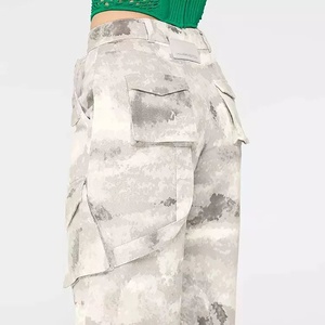 Pantalones Cargo de Camuflaje de Cintura Alta para Mujer, Corte Holgado, Estilo Utilitario con Bolsillos, para Usar en Verano - Product Image 5