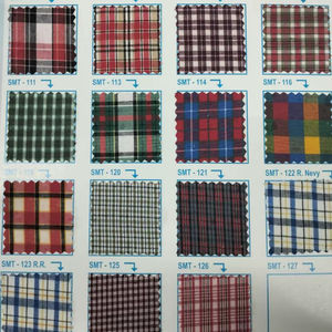 Tissu en polyester à carreaux écossais de qualité supérieure, le plus vendu, tissu uni teint en fil pour uniformes scolaires - Product Image 1