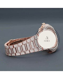 นาฬิกาข้อมืออัตโนมัติ Rose VVS Moissanite คุณภาพสูง หรูหรา สายสแตนเลส สไตล์ฮิปฮอป ประดับเพชรเต็มหน้าปัดทรงสี่เหลี่ยม - Product Image 4