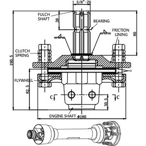 Nuova Frizione a Slittamento PTO da 1 3/8FT con 6 Estremità Scanalate in Acciaio Carburato, Frizione a Frizione Regolabile per Trattore - Product Image 6