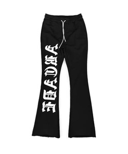 <b>Wholesale</b> High Quality 100% Cotton French Terry <b>Flared</b> <b>Sweatpants</b> Custom Logo Raw Hem Loose Fit Flare Joggers Streetwear Pants - Product Image 1