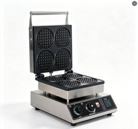 Nouvelle machine à gaufres électriques commerciales 220V avec design portable en acier inoxydable 304 pour la production de sucettes glacées, de maïs soufflé et de snacks