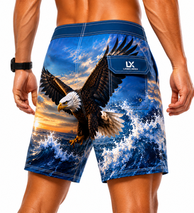 Custom Men's Eagle Print Board Shorts Quick Dry <b>Surf</b> Shorts Beach Swim Trunks Sublimation Printed Water Sports Shorts OEM ODM - Product Image 4