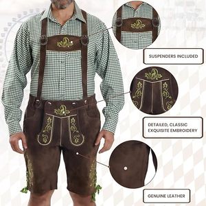 กางเกงหนังปักลายสไตล์วินเทจไซส์ใหญ่สำหรับผู้ชาย |   กางเกงขาสั้นหนังสไตล์บาวาเรียนแบบโบราณ |   ชุดทำมือสำหรับเทศกาลอ็อกโทเบอร์เฟสต์ - Product Image 6