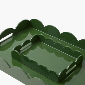 Ensemble de 2 plateaux de service rectangulaires en laque écologique à motifs floraux, artisanat de haute qualité, OEM ODM, prix de gros - Product Image 6