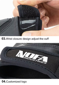 Guantes de Bateo de Cuero Negro NOFA INDUSTRIES, Cierre de Hebilla Ambidiestro, Tejido de Punto Acolchado, para Entrenamiento de Béisbol para Adultos - Product Image 2
