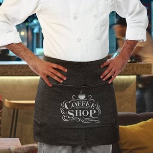 Tablier de taille personnalisé avec logo imprimé pour cuisine, restaurant, café, salon et usage médical – Tabliers utilitaires ajustables avec poche avant - Product Image 1