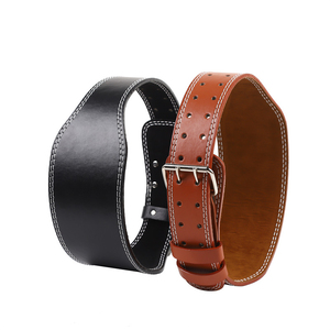 Ceinture de musculation en cuir véritable CLASSICAL TRENDS, en cuir de vachette, couleur unie, boucle à ardillon en alliage, respirante, écologique, style formel - Product Image 1