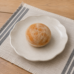Mahaguthi <b>Craft</b> with Conscience Round Felt <b>Wool</b> Orange Ball Bun Decorative Educational Toy for 3-6 Years Unisex - Product Image 1