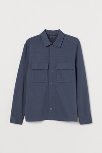 Chemise-veste en coton pour homme, couleur unie, col rabattu, décontractée, coupe classique, fermeture boutonnée, manches longues, style shacket - Product Image 4