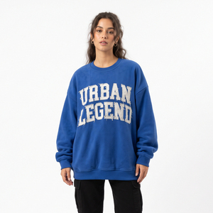 <b>Women</b> <b>Baggy</b> Distress Embroidery Sweat <b>Shirt</b> Casual 100% Polyester Fleece Oversize Drop Shoulder Winter Street Wear Sweat <b>Shirts</b> - Product Image 6