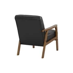 Contemporary 1 Seater <b>Sofa</b> Minimalist Modern Armchair with Solid Rubberwood <b>Frame</b> for Living Room and Reading Nook - Product Image 4