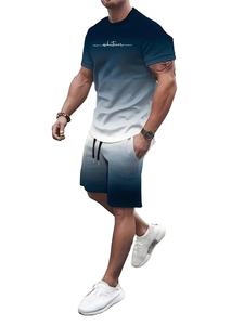 ชุดเสื้อผ้าสองชิ้นของผู้ชายชุดใส่สบายน้ำหนักเบาและมีสไตล์สำหรับฤดูร้อน - Product Image 6