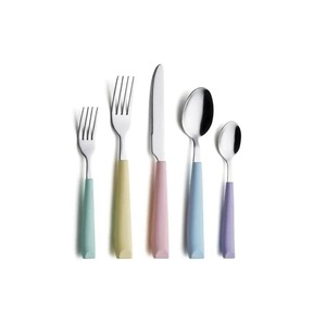 Factory Price Metal Flatware <b>Set</b> Thick Stainless Steel Silver Plated With Blue Resin Handle <b>Cutlery</b> <b>Set</b> for Daily Use - Product Image 2