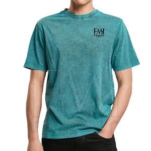 Camisetas de manga corta informales de verano para hombre, 100% algodón, tamaño personalizado, hombro caído, estilo lavado con ácido de gran tamaño - Product Image 1