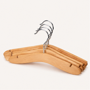 Premium Custom Logo Wooden Kids <b>Hangers</b> <b>Space</b>-<b>Saving</b> Small Size Solid Wood <b>Hangers</b> Clothes <b>Hanger</b> for Clothing Stores and Home - Product Image 3