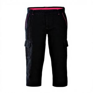 Men's <b>Black</b> Polyester <b>Work</b> <b>Pants</b> Pink Trim Cargo Pockets Abrasion Resistant CE Certified Breathable Needle Detection Uniform - Product Image 2