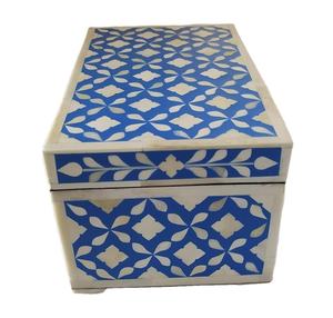 Boîte d'incrustation d'os en nacre faite à la main stockage de bijoux décoratifs en tissu de haute qualité la meilleure boîte d'incrustation d'os fantaisie - Product Image 3