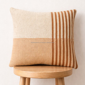 Warm Toned Woven Cushion <b>Cover</b> Decorative Striped Lightweight Washable Pillow <b>Cover</b> ON Cheap Price Woven Pillowcase - Product Image 1