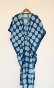 ชุดเดรสคาฟทันผ้าฝ้ายย้อมสีแบบโบโฮสั่งทำพิเศษ คอวี มีเชือกผูก ซักได้ เป็นมิตรกับสิ่งแวดล้อม เหมาะสำหรับลูกค้าบูติกและผู้ค้าปลีก - Product Image 4