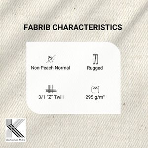 Tela de Algodón y Spandex, Tejido Twill Z, 295 GSM, Color Crema, Tela Elástica de Alto Peso, Acabado Suave, OEM, ODM, Tela de Algodón al por Mayor - Product Image 3