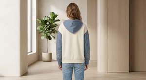 <b>Womens</b> Oversized Winter <b>Hoodie</b> <b>for</b> <b>Blue</b> Solid Casual Pullover with Embroidery ODM Front - Product Image 3