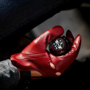 Professional Winter Full <b>Finger</b> Unisex Car Motorcycle Sheepskin Leather Driving Gloves - Product Image 4