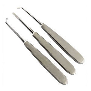 Ensemble de 3 élévateurs dentaires manuels en acier inoxydable allemand avec poignée ergonomique pour l'extraction dentaire, la luxation et les instruments chirurgicaux radiculaires - Product Image 1