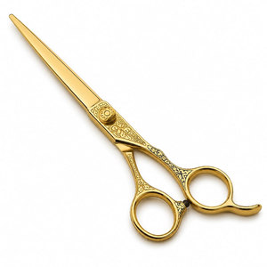 Ciseaux à cheveux professionnels en or, acier inoxydable, pointe acérée, pour droitiers, manche en céramique, usage en salon - Product Image 2