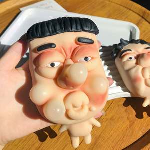 Juguetes Antiestrés, Juguete Blandito de Silicona TPR con Forma de Cabeza Grande y Labios Grandes, Juguete para Apretar con Diseño de Persona Enmascarada para Aliviar el Estrés - Product Image 4