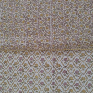 Hand Block Print Jaipuri <b>Quilt</b> Handmade Floral Modern Reversible Eco-Friendly Organic Cotton Bedspread Washable Breathable - Product Image 4