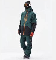 Combinaison de ski personnalisée pour homme, à capuche, imprimée Snowbird, imperméable, coupe-vent, chauffante, avec fermeture éclair, 100 % polyester, design à panneaux, combinaison de saut